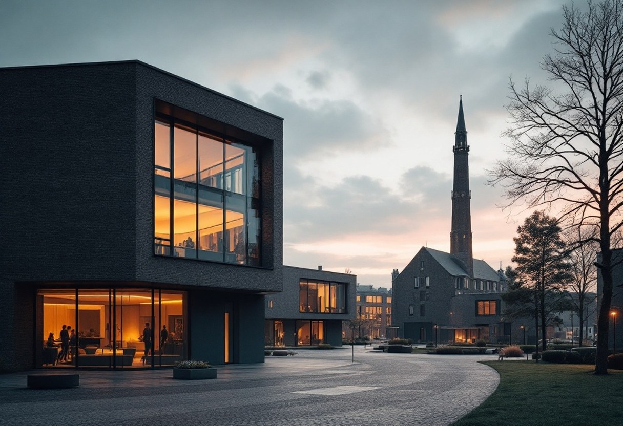 Campus buildings at the University of Twente in Enschede, Netherlands