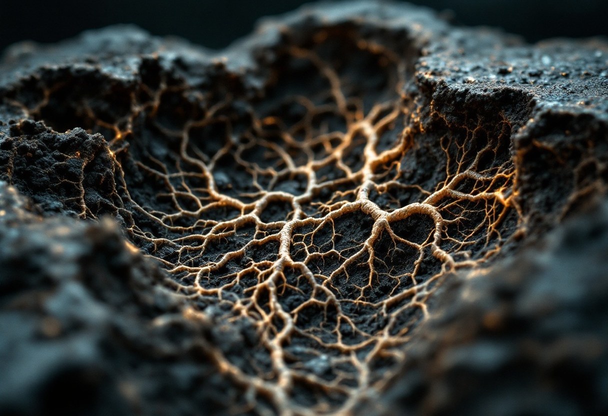 CT scan cross-section of plant roots in soil, used in PROTINUS soil-structure research